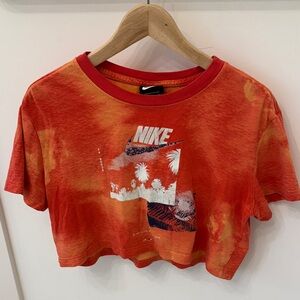 Nike Orange Tie-Dye Crop Top